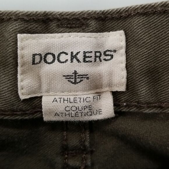 Dockers Jeans Men's Size 32x32 Athletic Fit Tan 5 Pocket Button Zip Closure - Picture 4 of 10